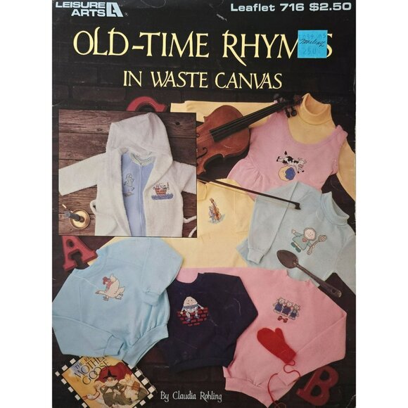 Old Time Rhymes In Waste Canvas Leisure Arts Leaflet 716 - Picture 1 of 11